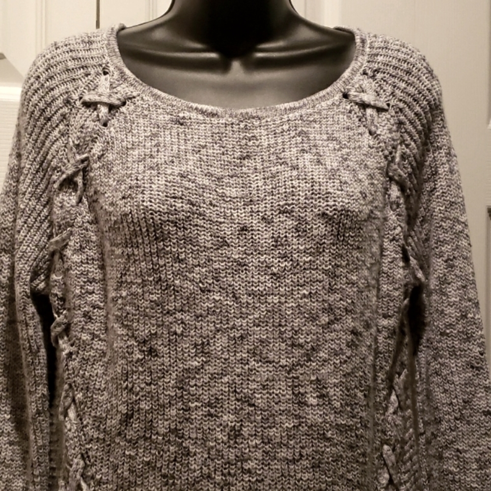 A. N. A. ladies high-low crew neck  sweater